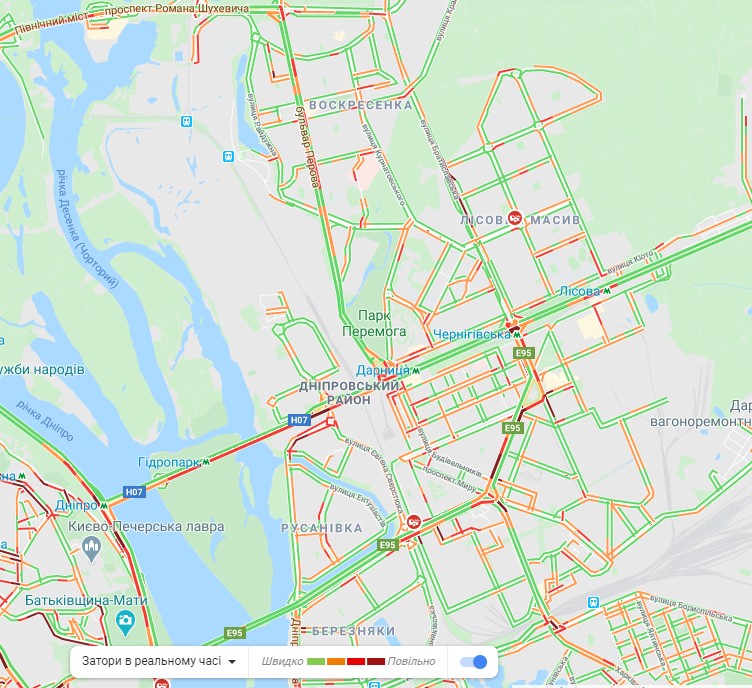 Київ скували пробки: карта